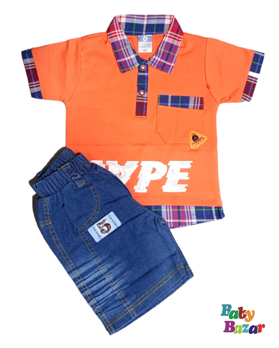 Summer Dress For Baby Boy In Blended Stuff Red Color main image 1