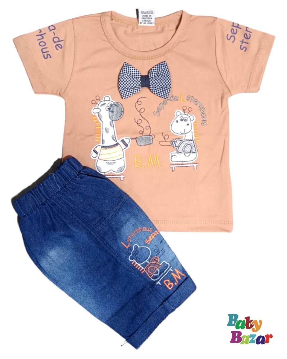 New Baby Boy Blended  Stuff Dress With Beautiful Print main image 1