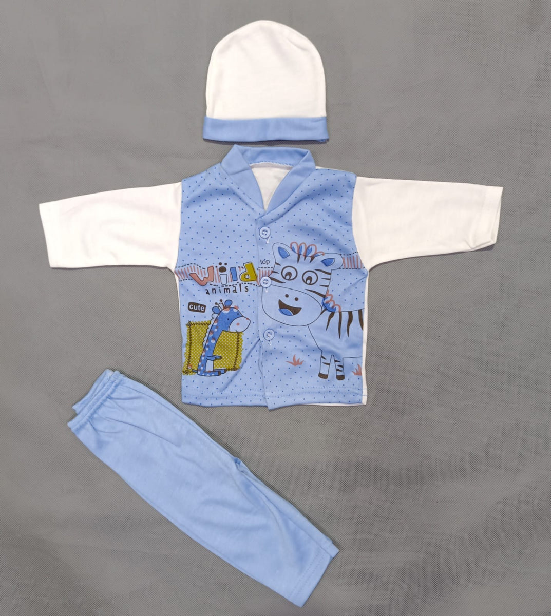 New Born Baba Summer Dress In Baby Police Design Light Blue Color main image 0