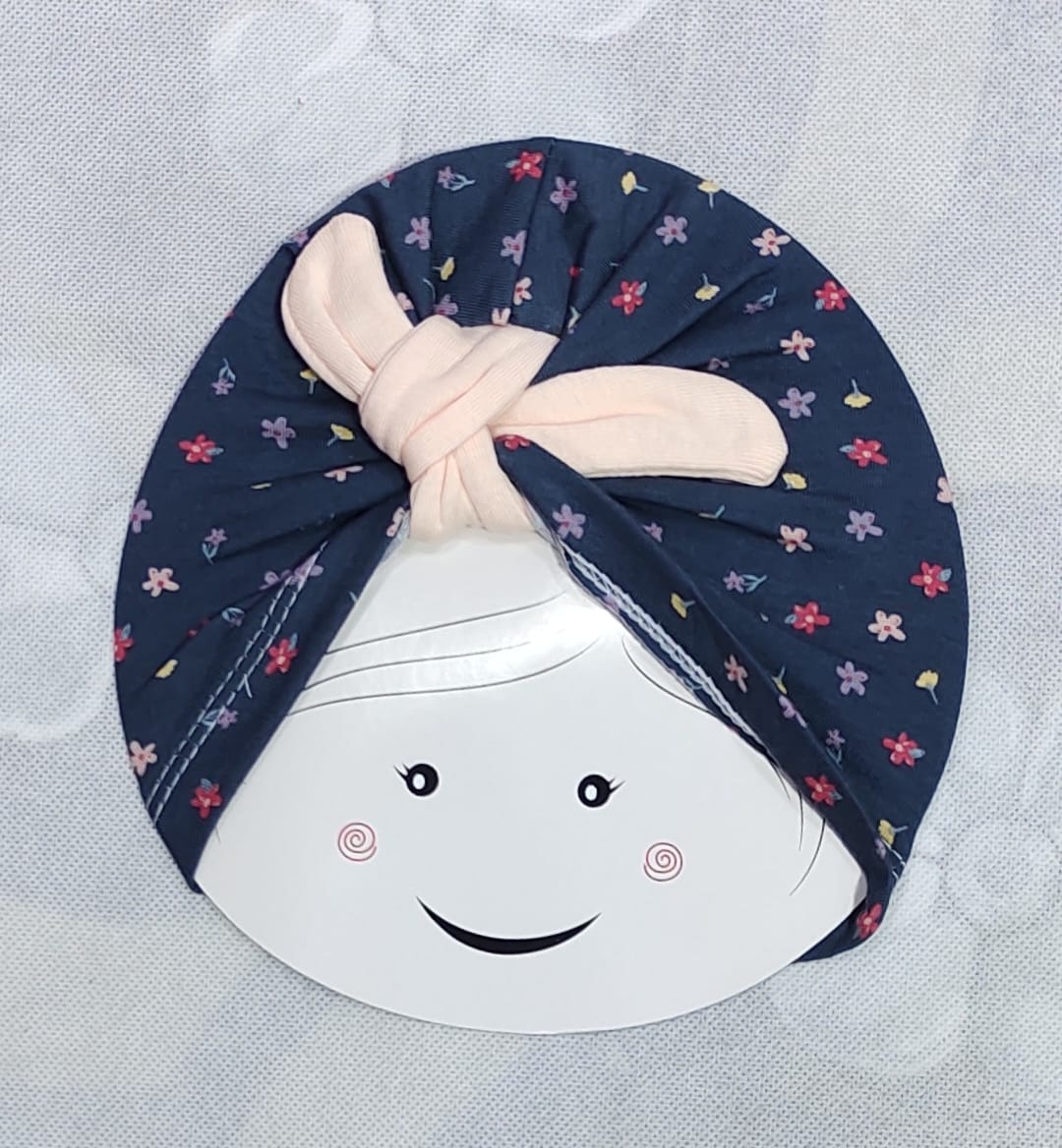 New Born Cap For Boy In Blended Stuff Green Color
