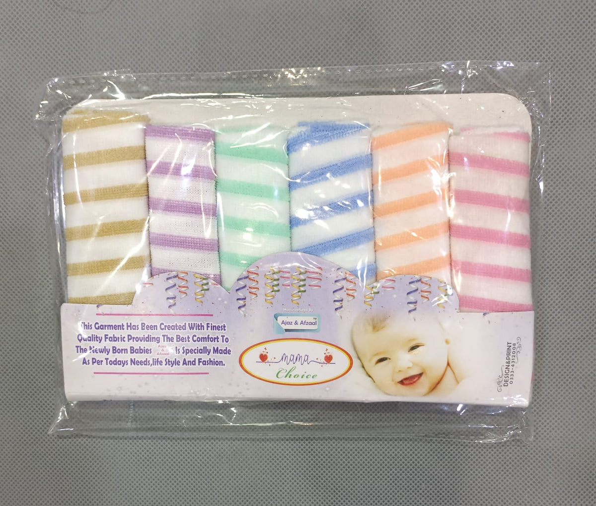 Pack Of 4 Baby Face Towel In Different Color And Design Size 23x23 Cm