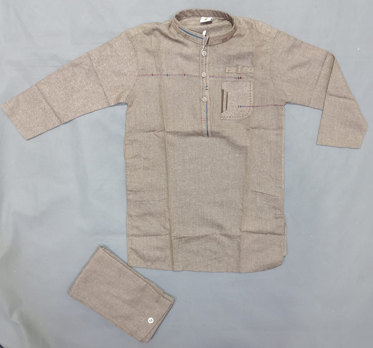 New Baby Boy Shalwar Kameez For Winter Mix Stuff With Neck Embroidery JKL691 main image 1