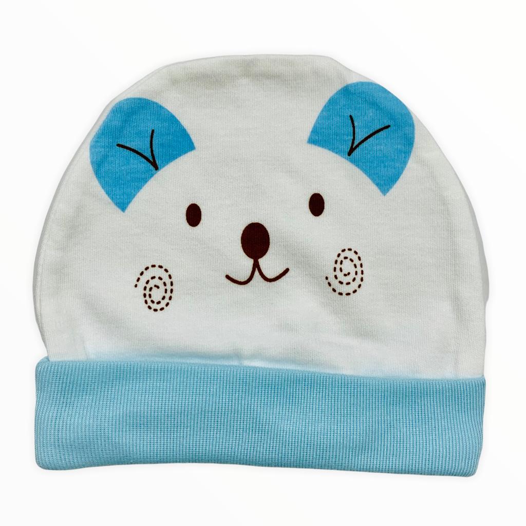 New Born Cap For Boy In Blended Stuff Green Color main image 1