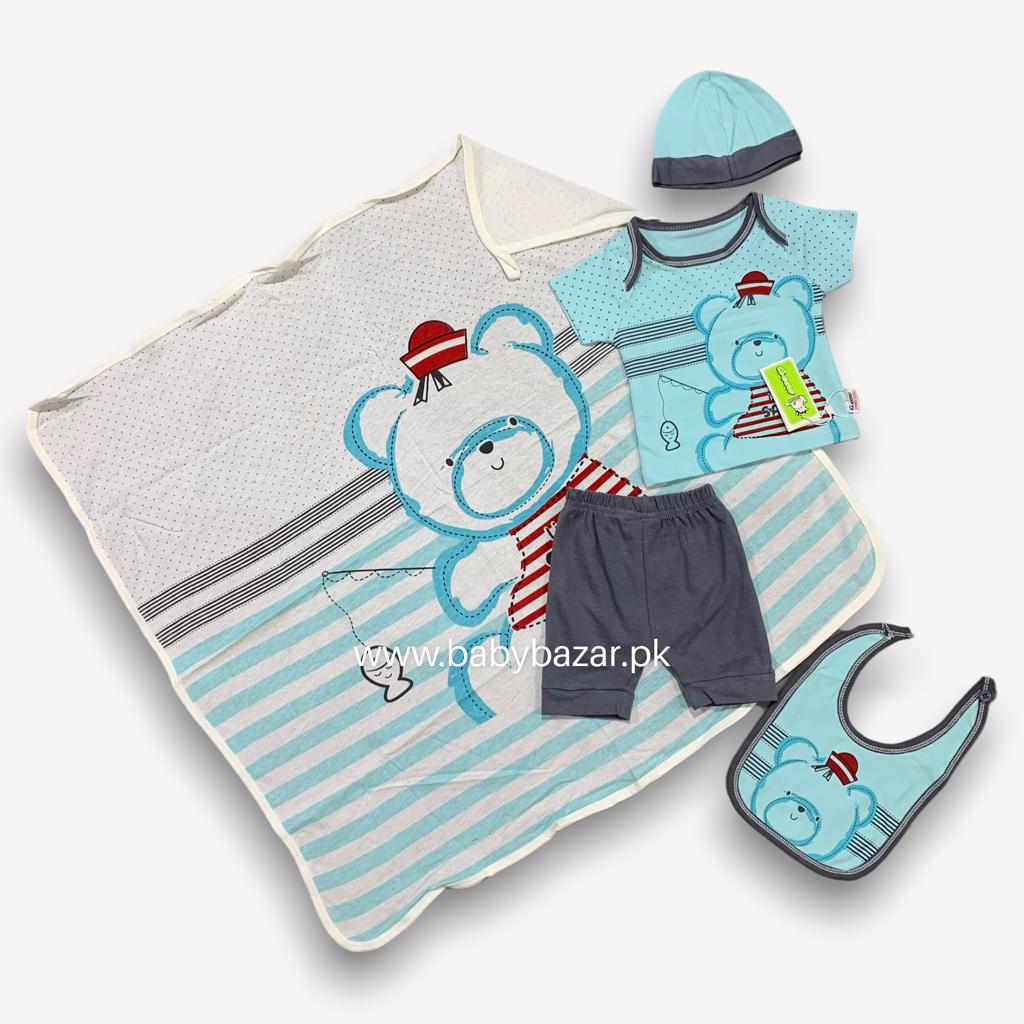 New Born Baby 5 Piece Set For Summer In Blue Color main image 1