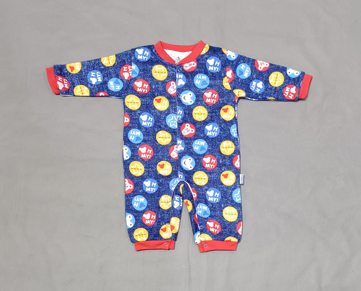 Winter Romper For Baby Boy/Girl Cartoon Design In Blue Color main image 1