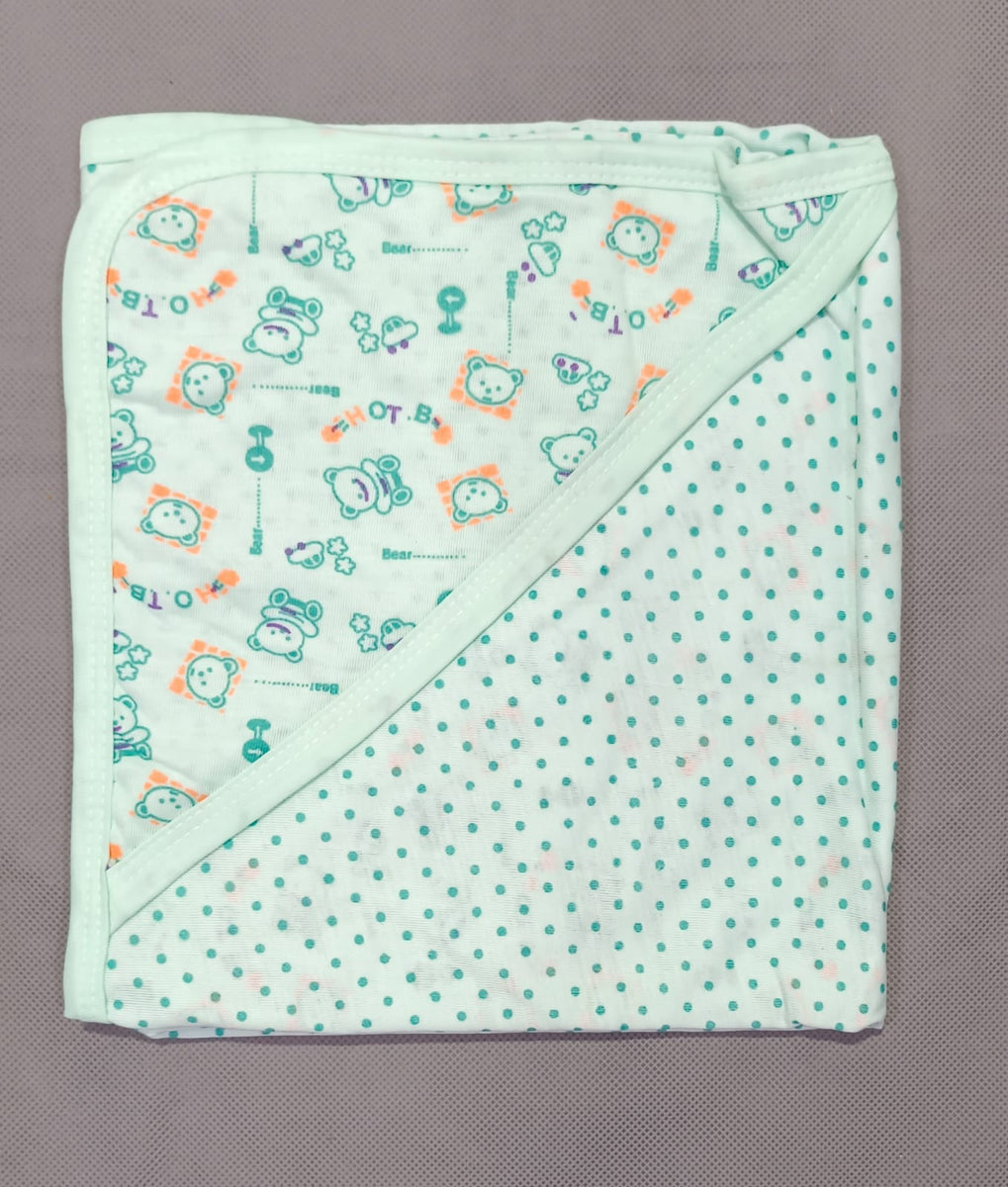 Baby Wrapping Shawl In Blended Summer Stuff In Navy Blue Design Bear main image 1