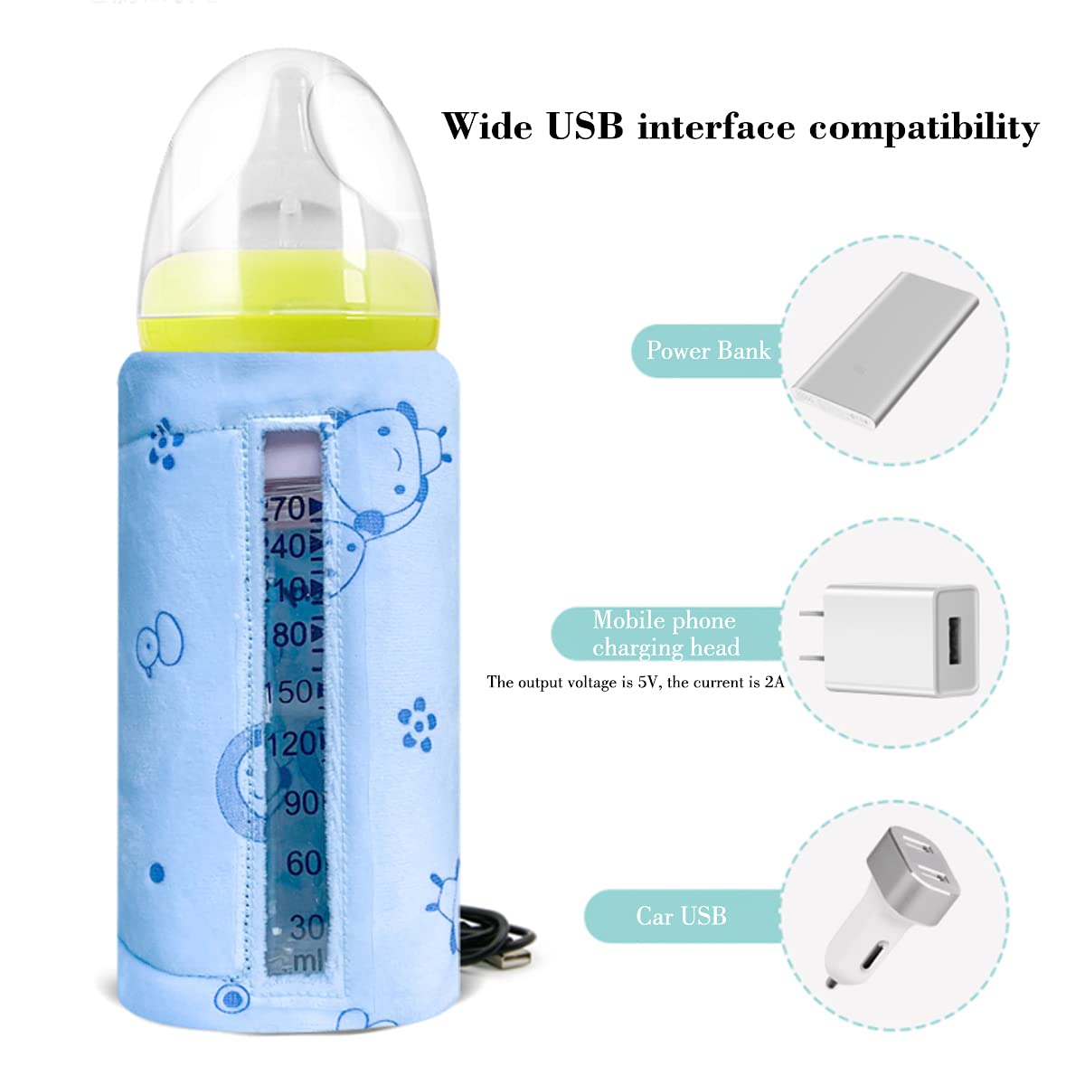 Feeder Bottle Warmer Electronic USB Port Blue Baby Bazar