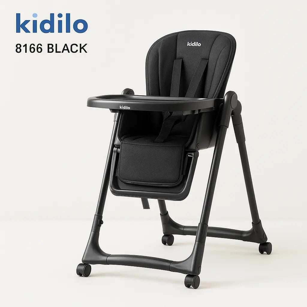 Kidilo 8166 2-in-1 Baby High Chair & Rocker – Black Baby-Bazar – Baby Bazar