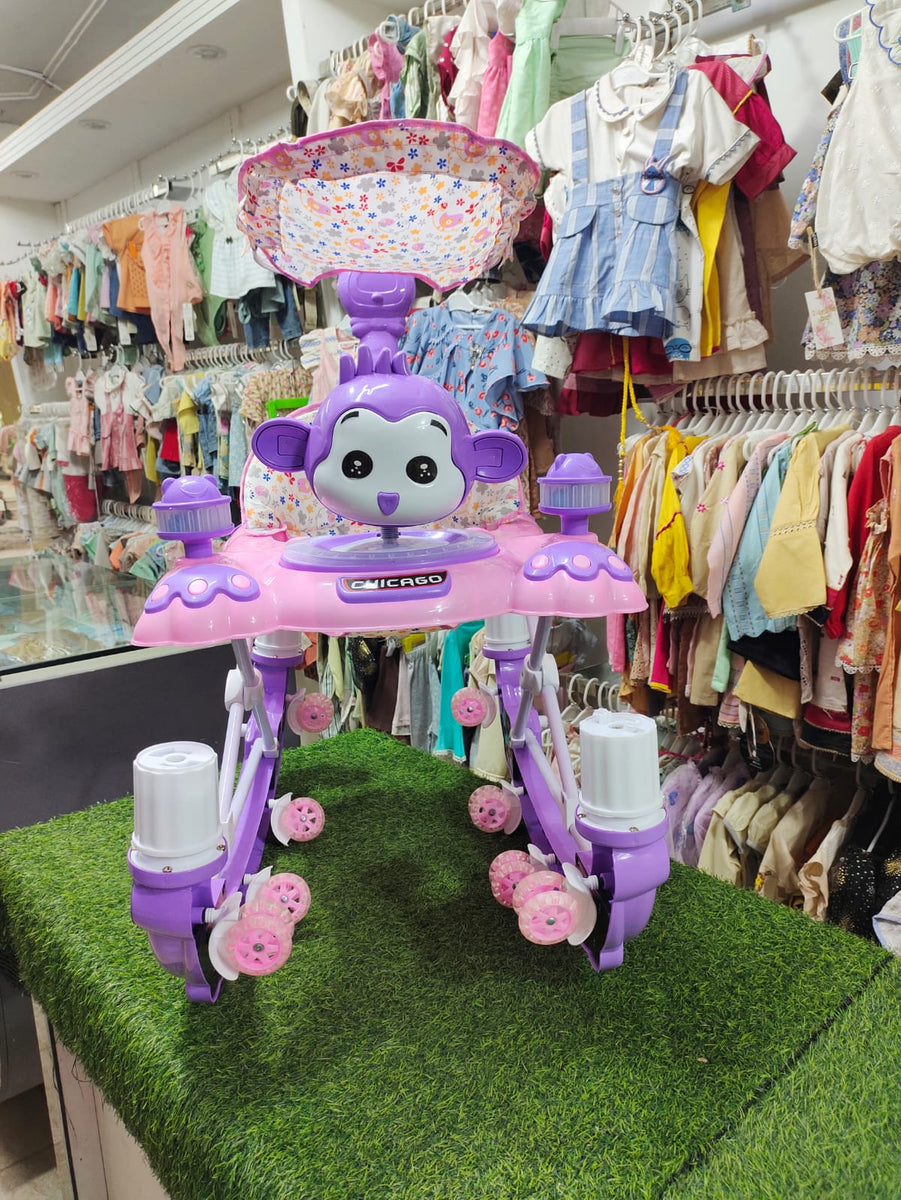 2 in 1 Imported Walker + Rocker With Music And Sun Shade In Monkey Cha ...
