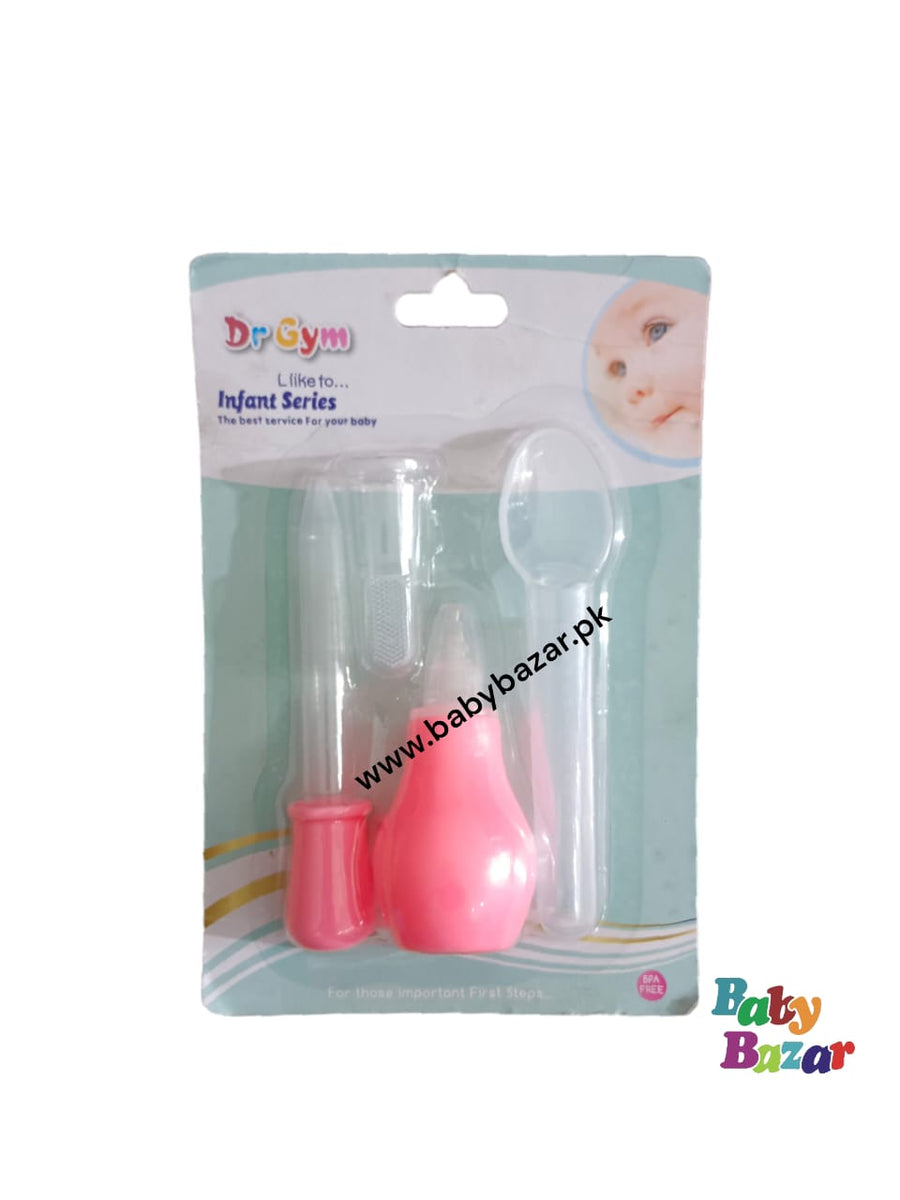 4 Pcs Kit Baby Health Care Set (Nose Cleaner, Dropper, Finger Brush, M ...