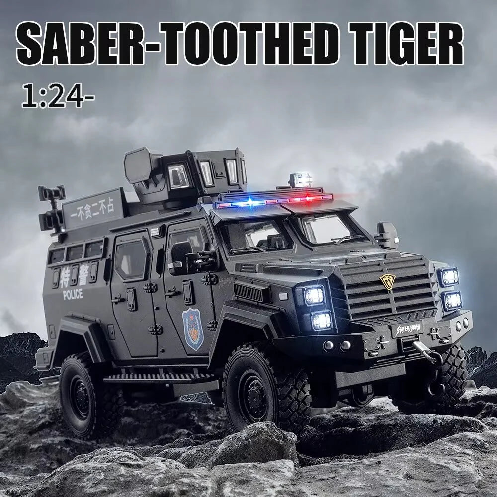 Metal Sabertooth Off-Road Armored Diecast Model Car With Light & Sound ...