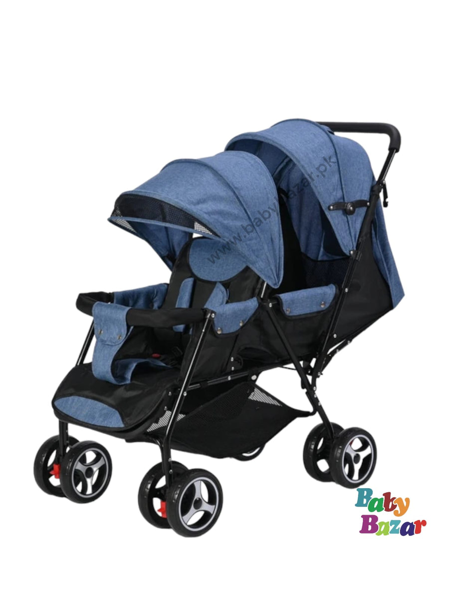 Imported Double Seater Pram For Twins Baby – Baby Bazar