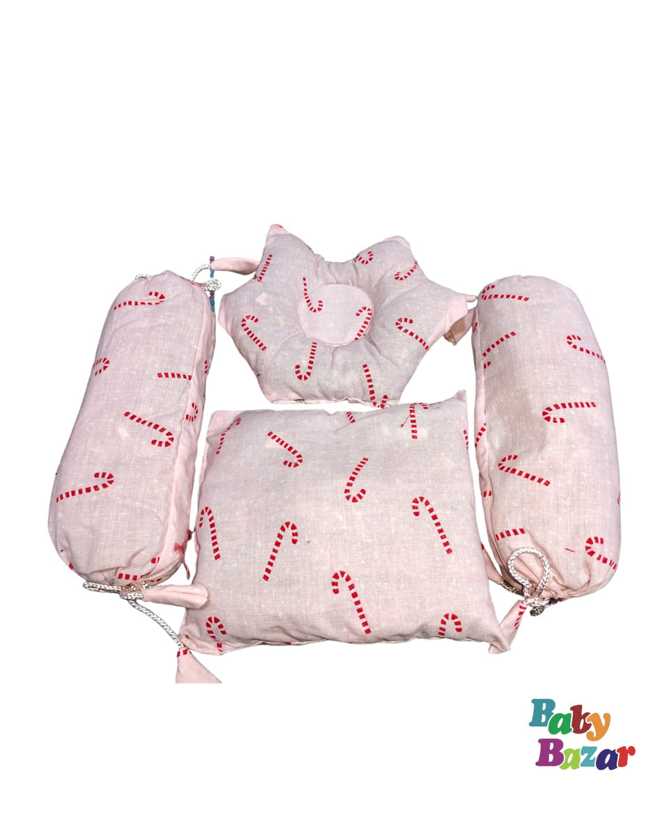 Baby Pillow Set – Green & White Checkered Design