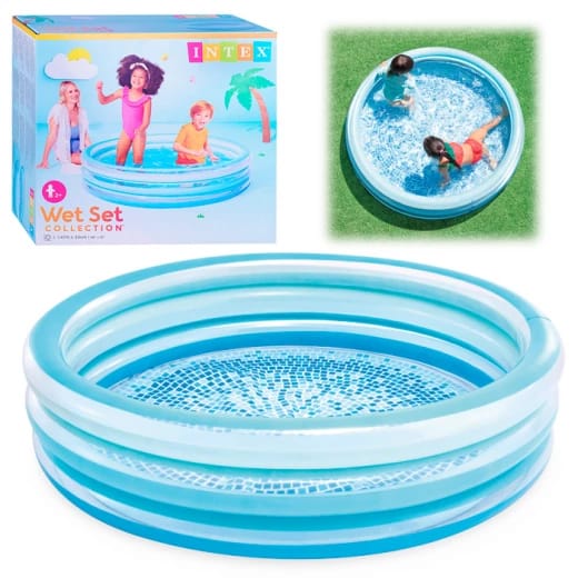 1.47m * 33cm Round Inflatable Pool for Kids – Sky Blue Rings baby ...