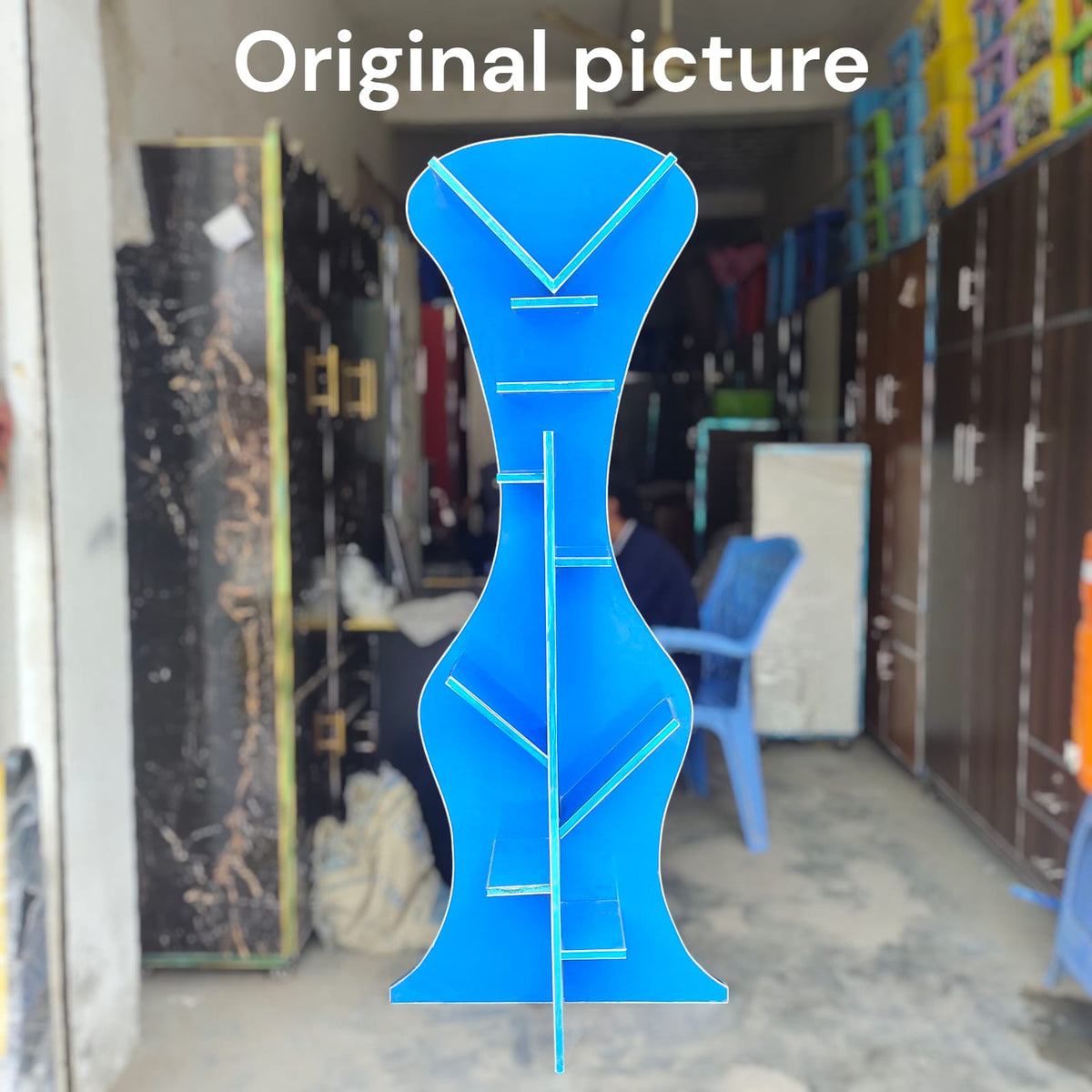 Modern Tree-Shaped Display Rack – Blue Multi-Layer Shelf baby - bazar ...