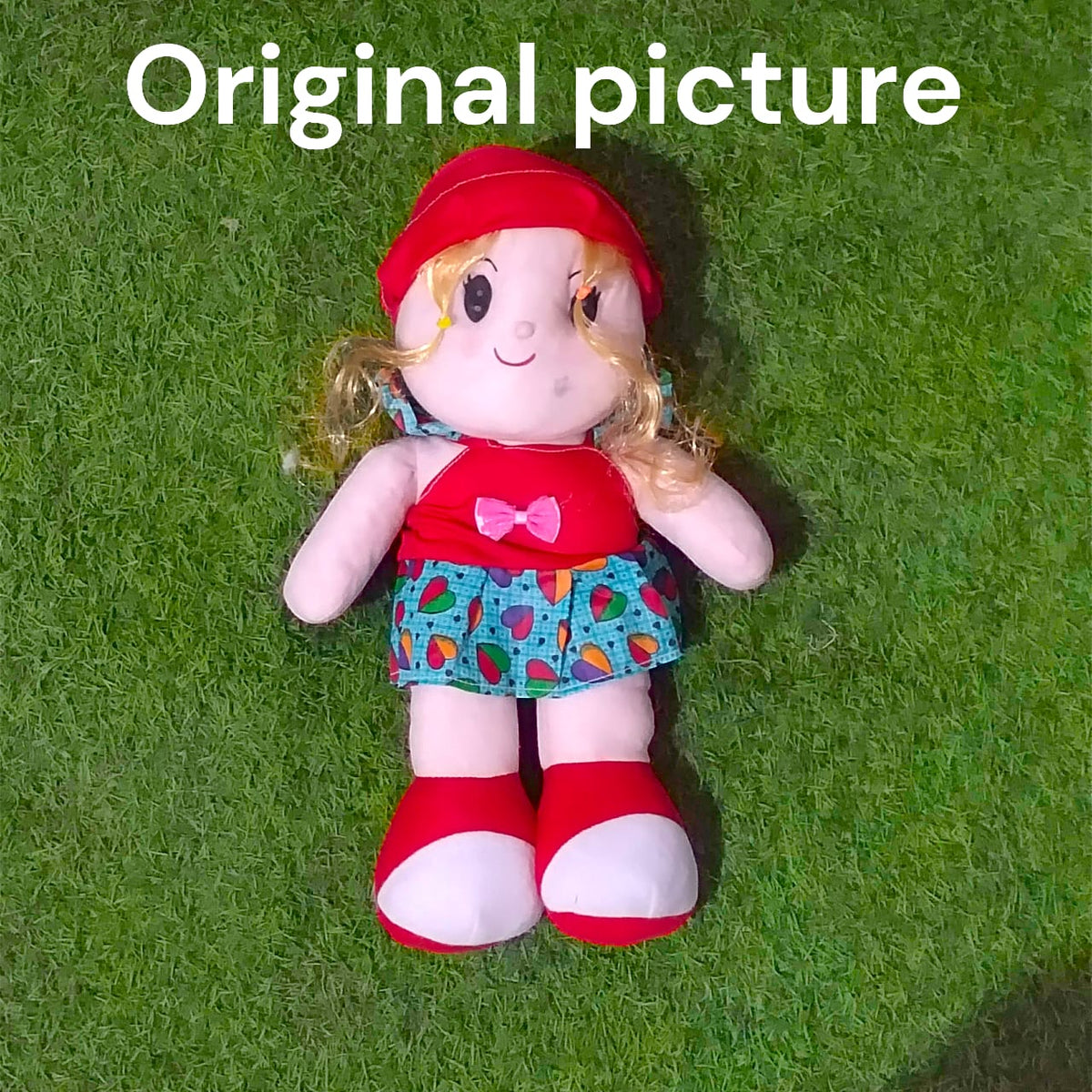 15 Inch Stuff Doll – Soft Plush Doll with Red Hat baby - bazar – Baby Bazar
