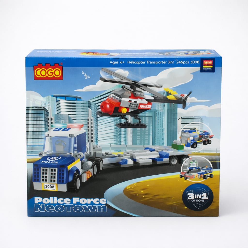 COGO Police Force NeoTown 3-in-1 Helicopter baby - bazar – Baby Bazar
