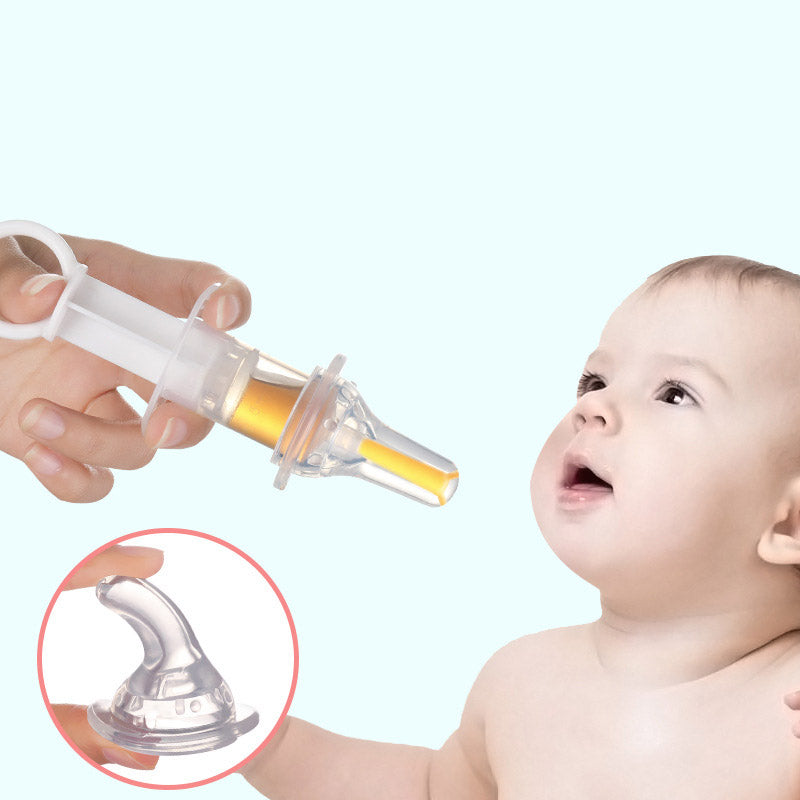 Baby Medicine Pacifier Dispenser with Oral Syringe In White Color ...