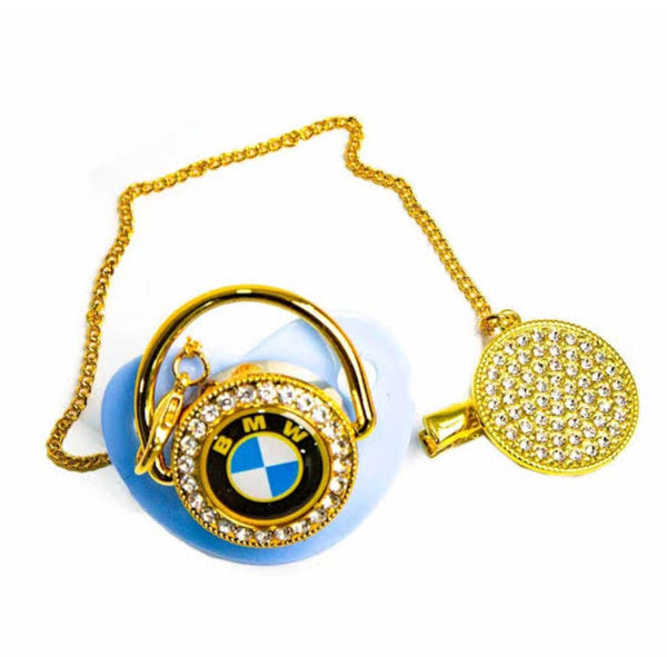  Baby Pacifier Luxury Glam Crystal Black Bling Pacifier And Chain Clip Golden