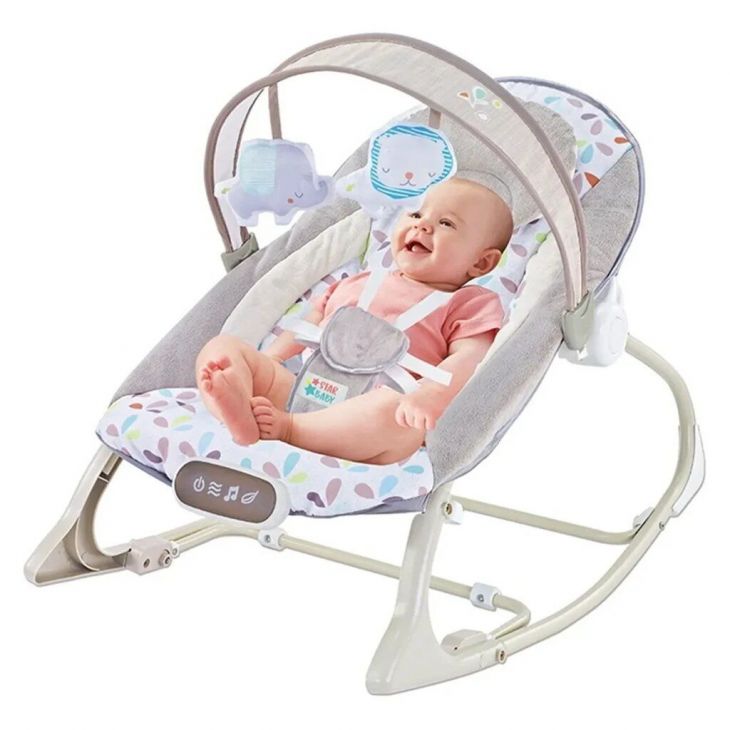 Baby's Rocker Bouncer With Music And Vibration Function With Hanging R ...