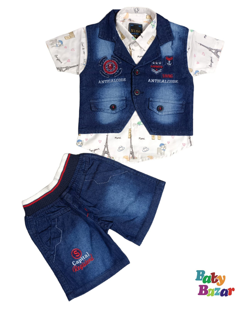 Summer Dress In Electro Printed Design For Baby Boy main image 0