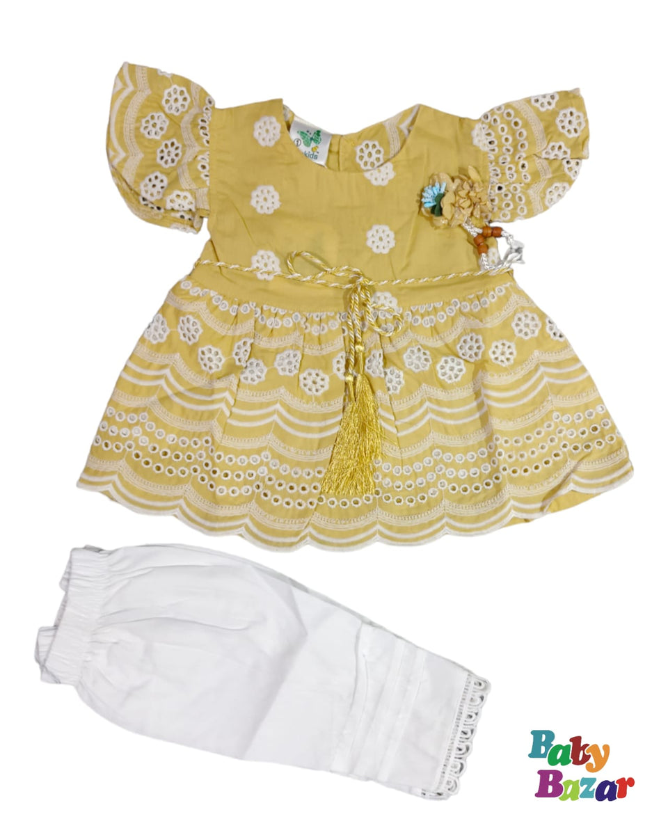 Blended Stuff Dress For Baby Boy In New Print Yellow Color main image 0