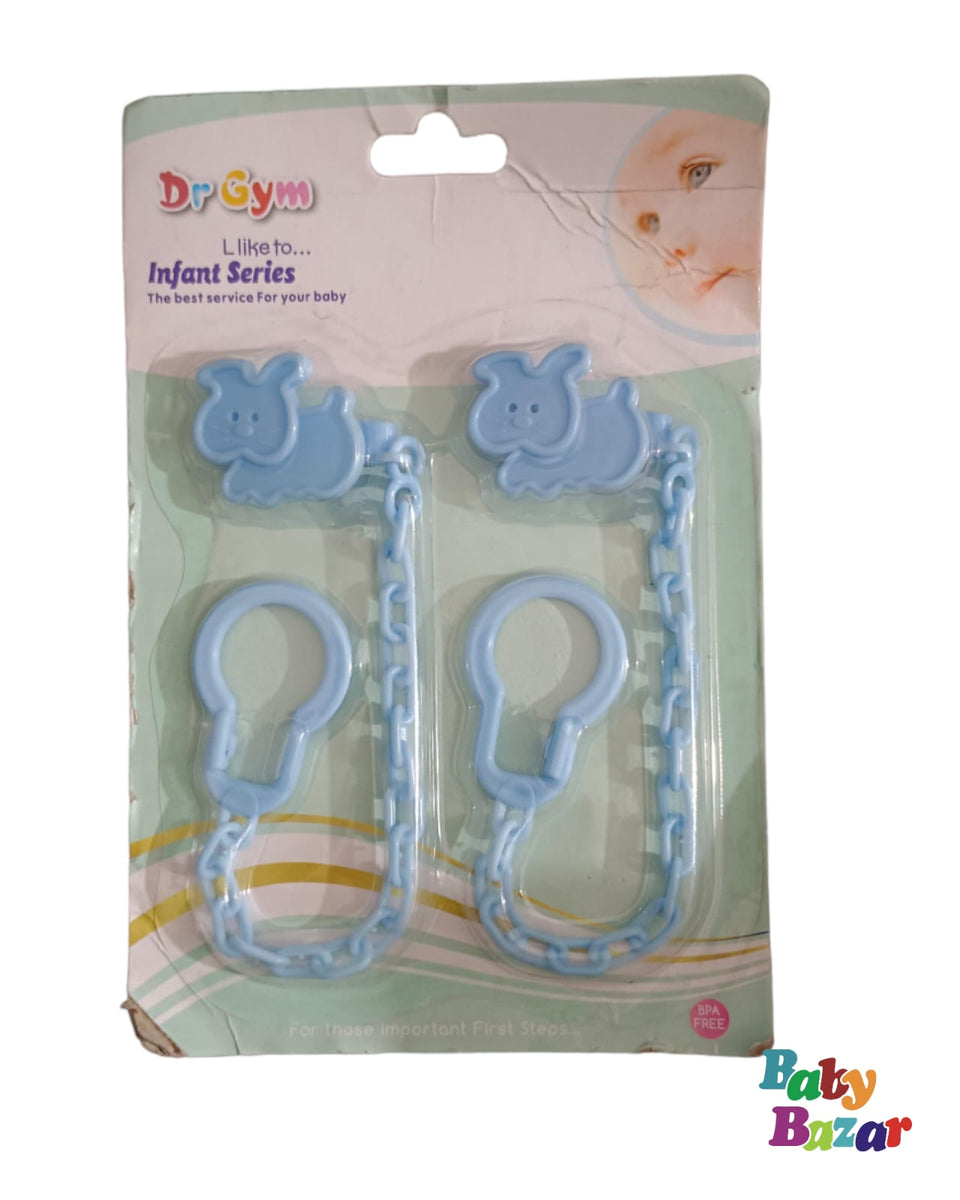 Pacifier Chains Set For Your Baby In Sky Blue Color – Baby Bazar