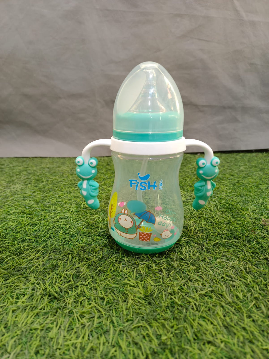 Beautiful Stylish Transparent Feeder Of Aura Brand For Baby With Handle In Blue Color main image 1