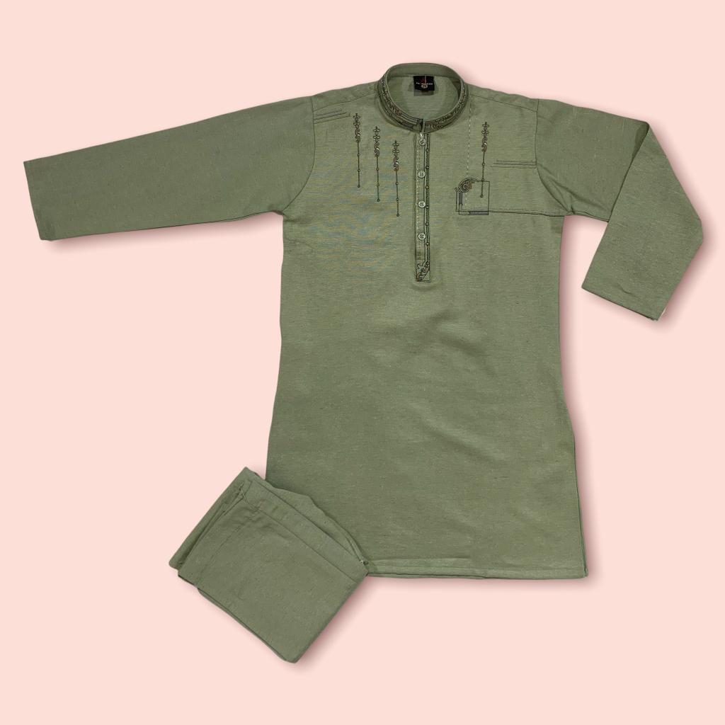 New Baby Boy Shalwar Kameez For Winter Khadar Stuff With Neck
