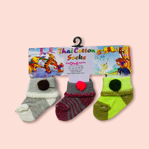 New Baby Boy/Girl Socks Pack Of 3 Size 0 To 6 Months MTIW1956