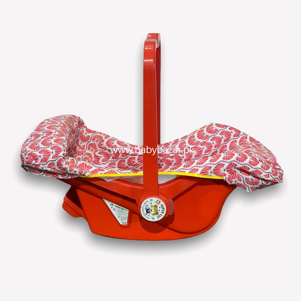 Red Colour Carry Cot For Babies In Pure Plastic Material #26899