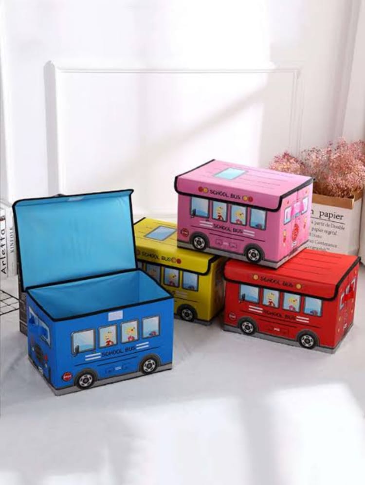 Storage School Bus For Kids in Pink Color – Baby Bazar