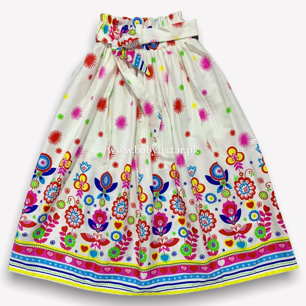 Long Skirt For Baby Girl In Beautiful Flowers Design – Baby Bazar
